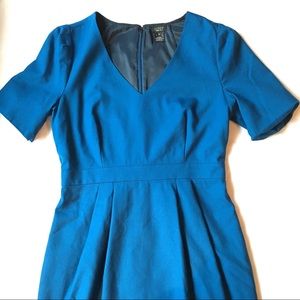 J. Crew 100% Wool Blue Dress with Sleeves